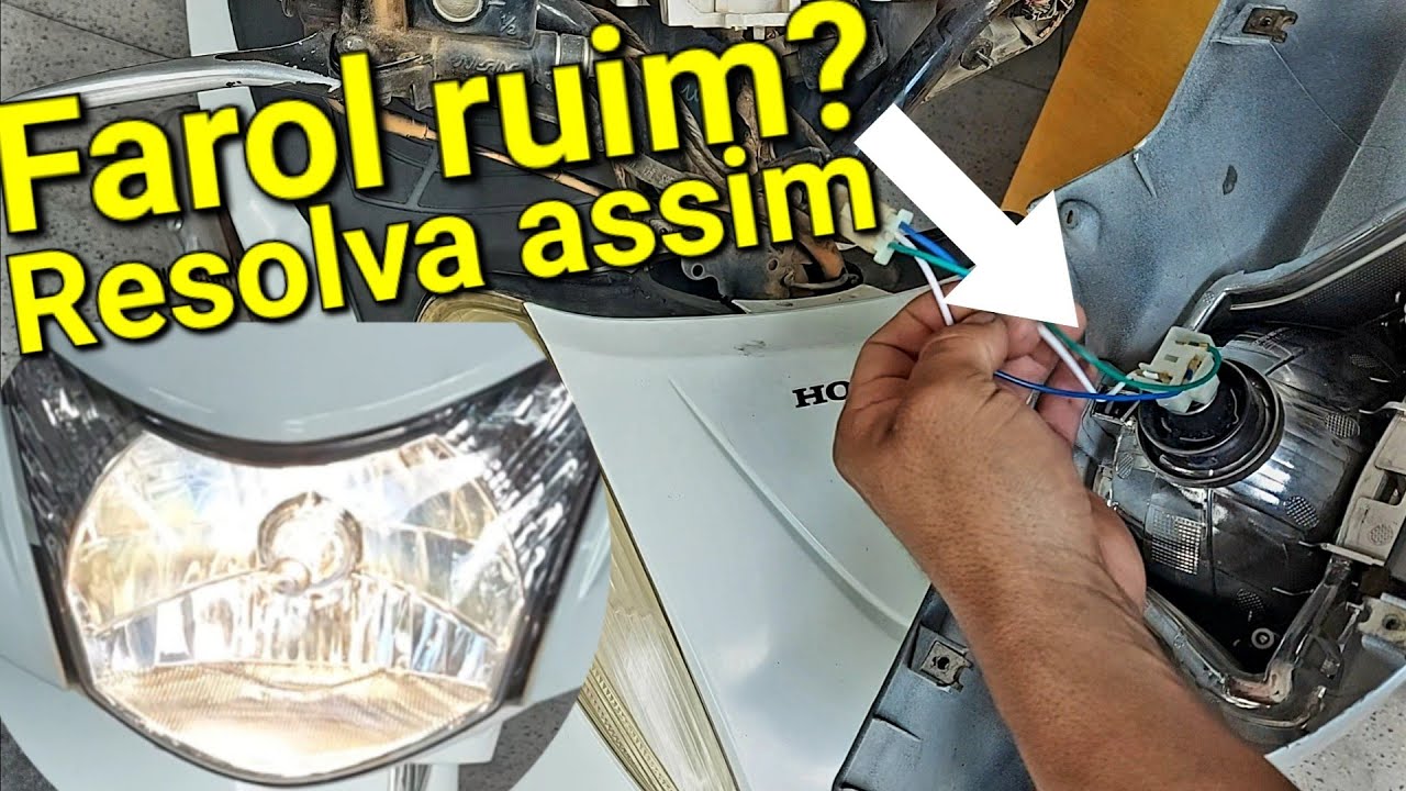 Como melhorar em 100% o farol da sua BROS, BIZ100, BIZ125,POP100 FAROL FRACO NUNCA MAIS