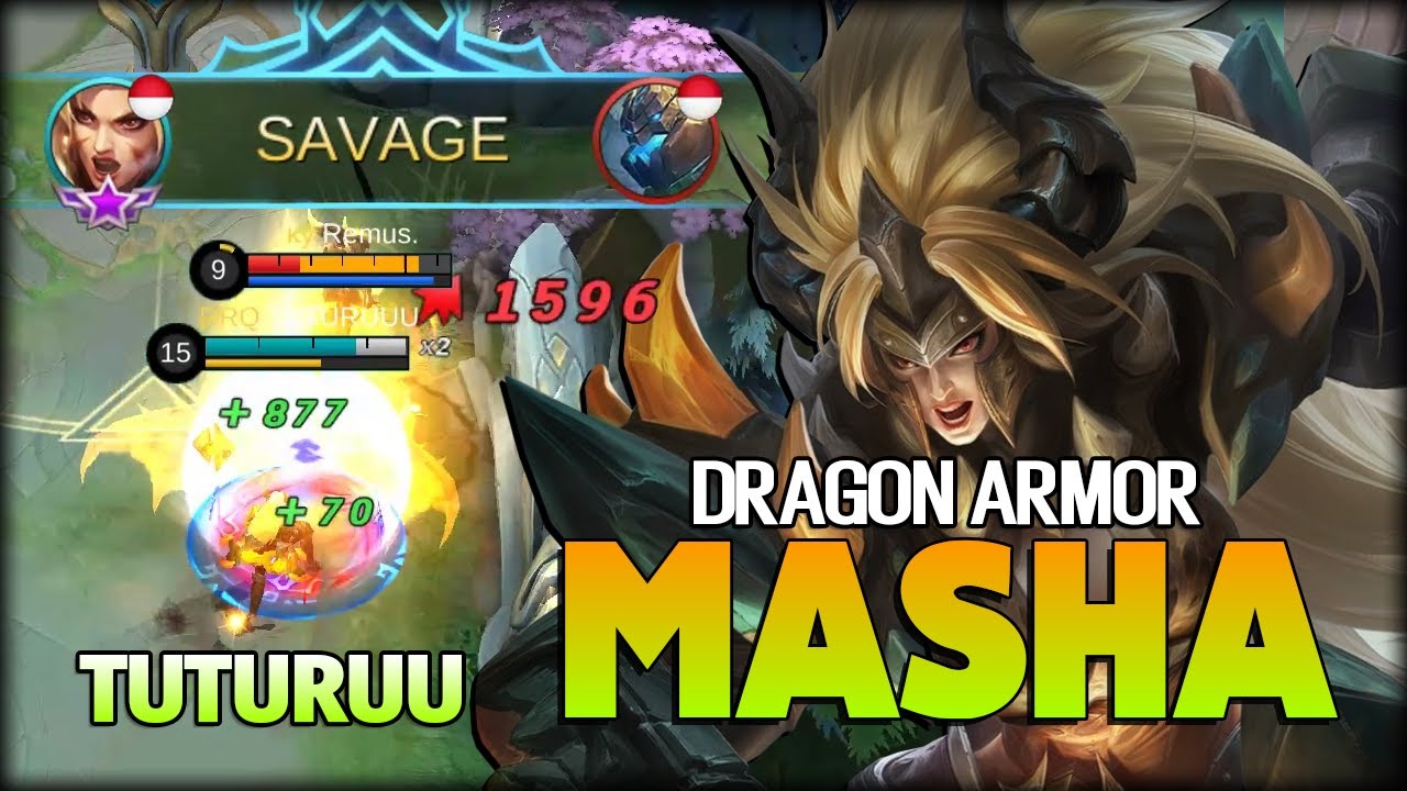 SAVAGE!! Deadly Attack Speed Dragon Armor Masha. TUTURUUU - Mobile Legends