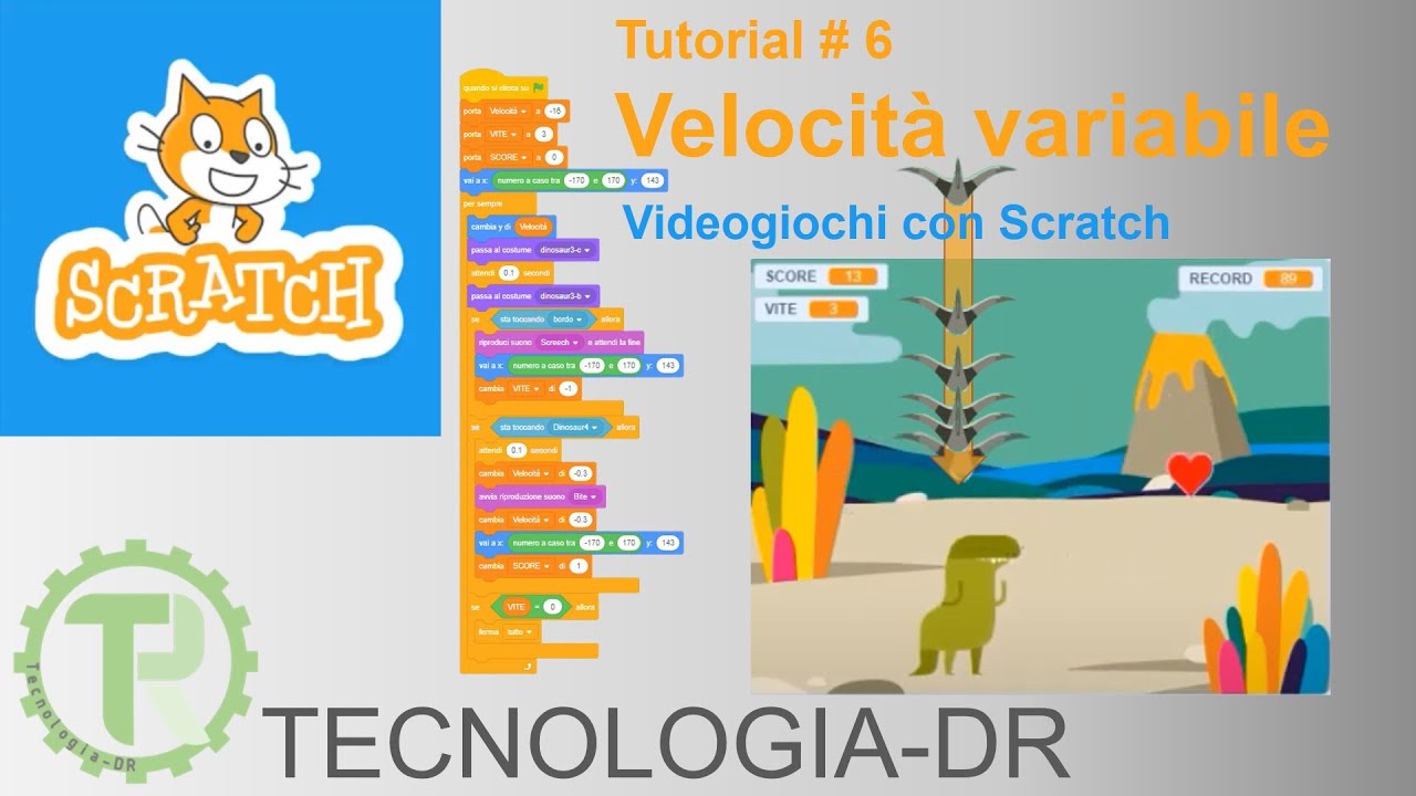 Velocità variabile - Videogiochi con Scratch - Tutorial 6