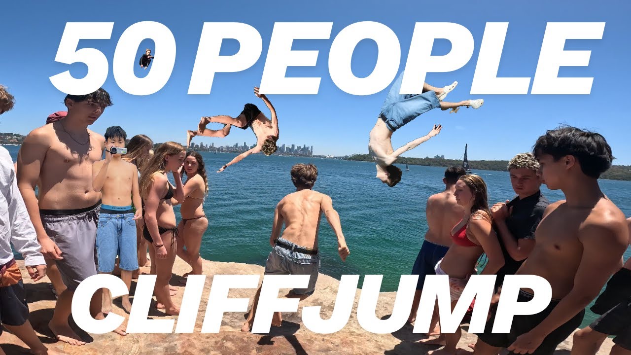 50 PEOPLE VS CLIFFJUMPING