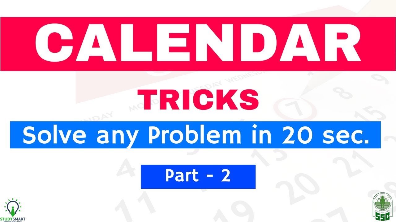 Calendar Reasoning Tricks to Solve any Problem in 20 sec. | SSC CHSL/ RRB   [ In Hindi ] Part 2