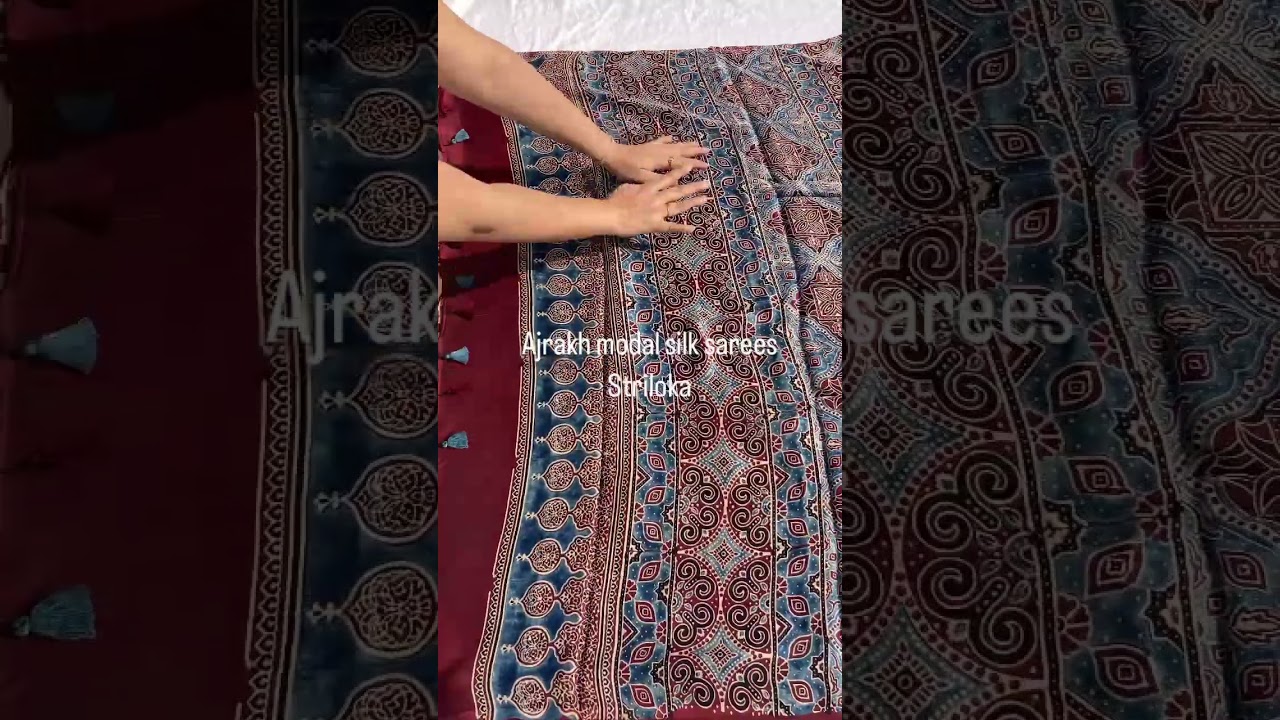 Ajrakh modal silk sarees #sareelove #ajrakh #ajrakhsaree #handcraftedlove #loveforsarees