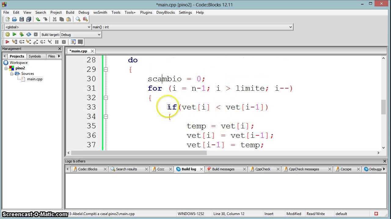 Tutorial 41 - Bubblesort e passaggio vettori (1 di 2) (C++)