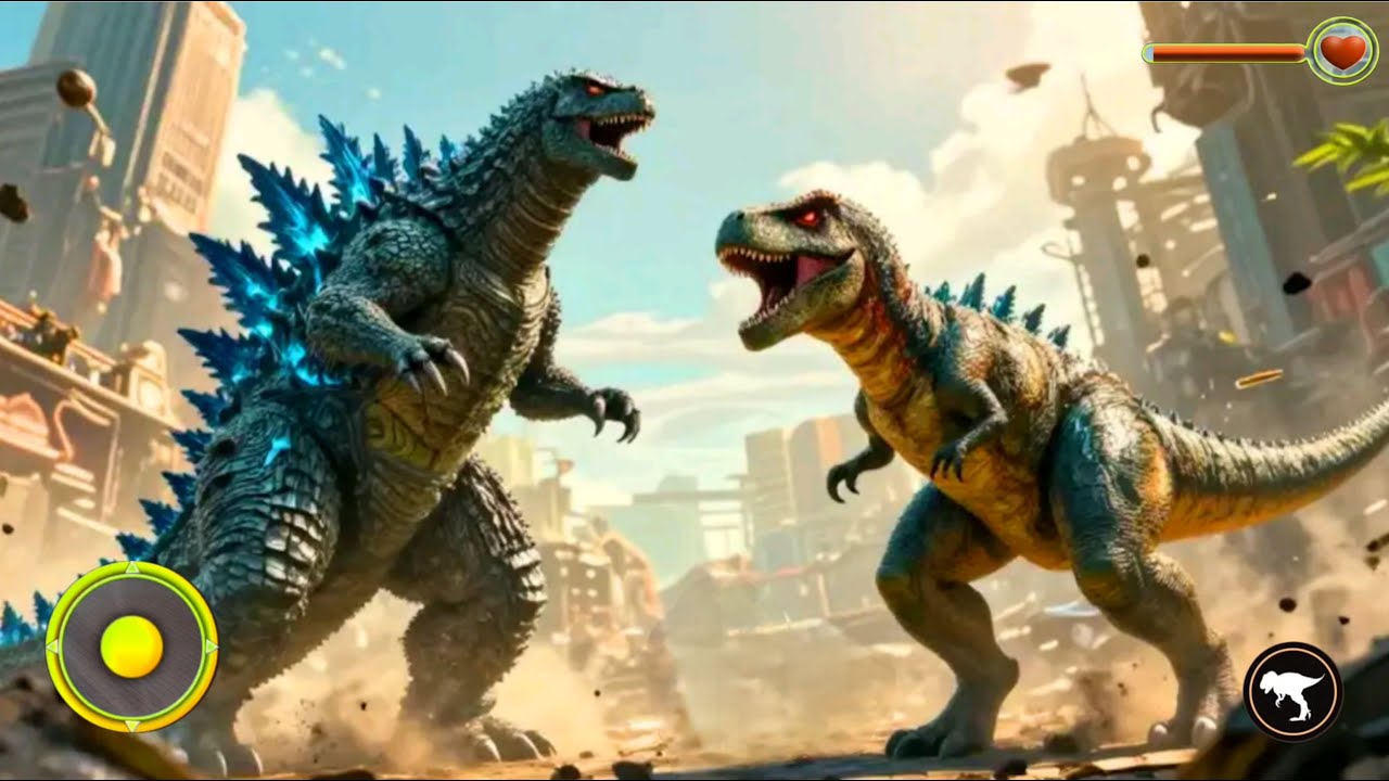 Dino City Attack Games 3D - Epic Dino fight Godzilla & Gorilla - Android Gameplay