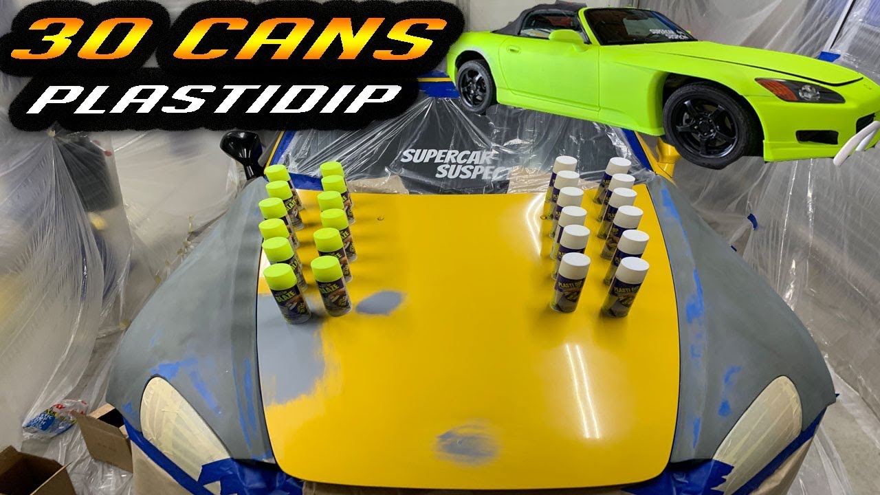Plasti Dip a WHOLE CAR with 30 CANS of HIGHLIGHTER YELLOW!!!