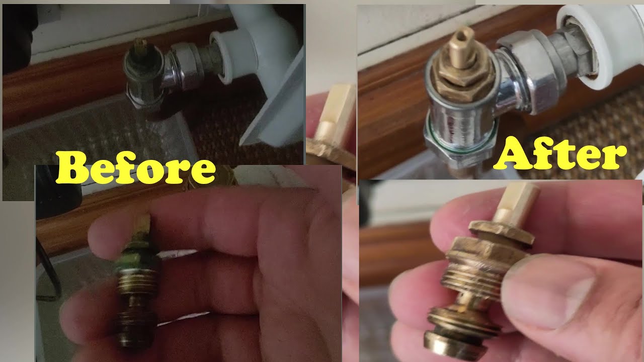 Zero drain removal and rebuild of weeping lockshield radiator valve.