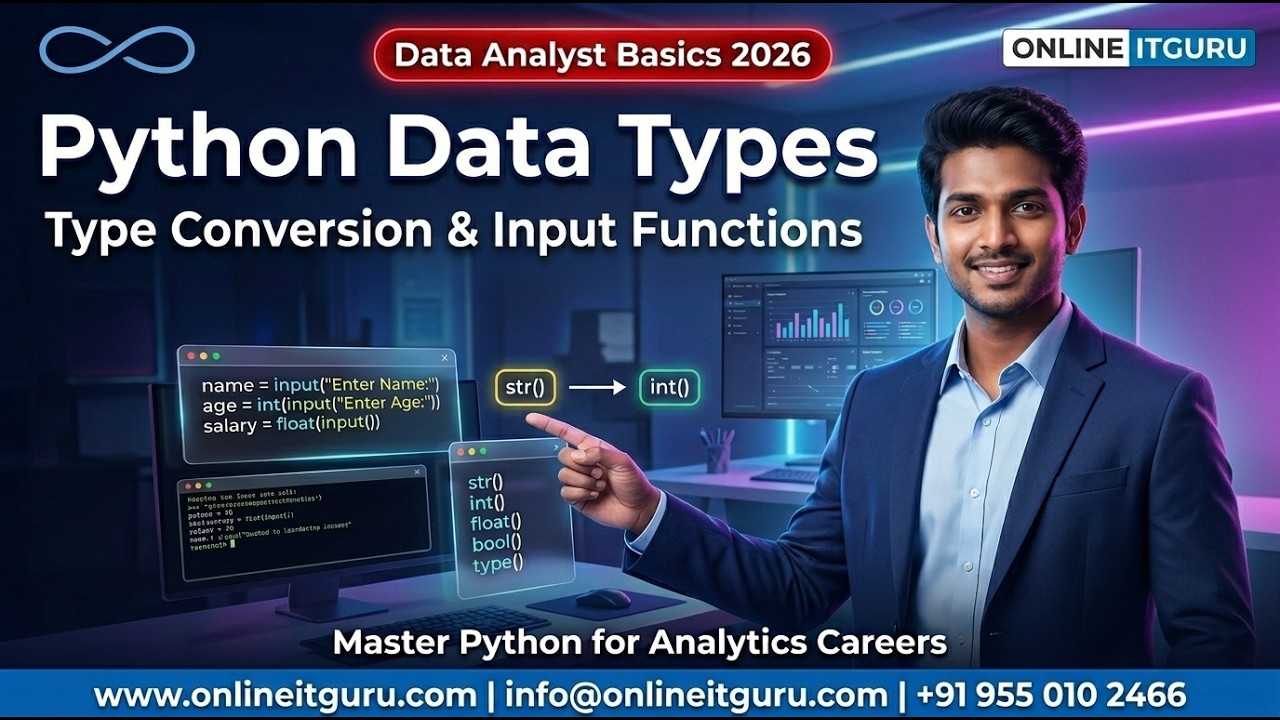 Data Analyst Basics 2026 | Python Data Types | Type Conversions & Input Functions | OnlineITGuru