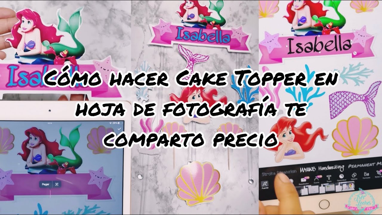 COMO  HACER  CAKE  TOPPER EN  HOJA  DE  FOTOGRAFÍA TE COMPARTO PRECIO
