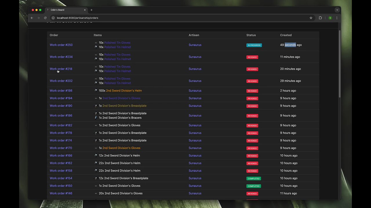 Odin's Beard website guild artisan guide