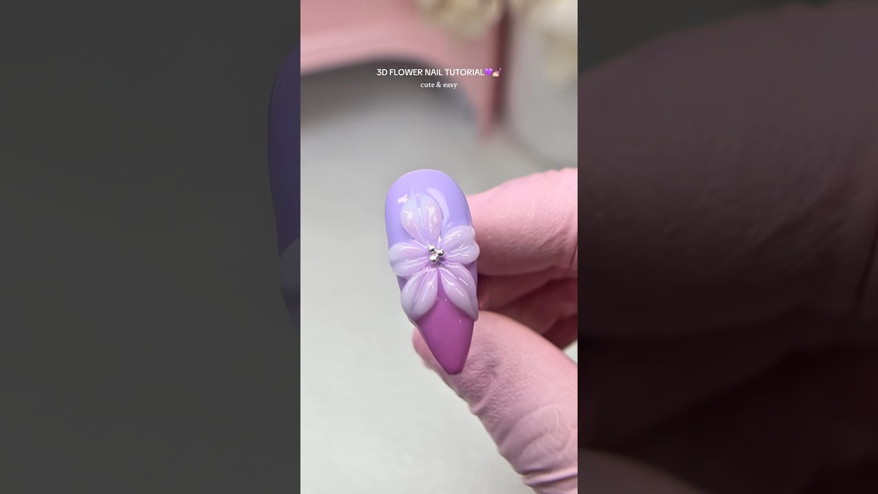 3D flower nail tutorial using Milky White Sculpt Gel🙋🏻&zwj;♀️💅🏻 #nails #nailtutorial #naildesign