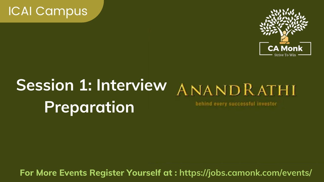 Anand Rathi Interview Preparation Tips for Chartered Accountant | ICAI Campus Placement || CA Jobs