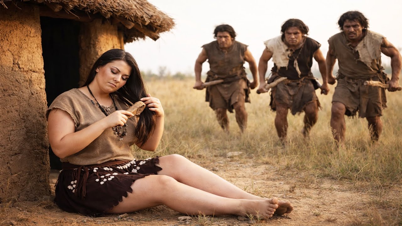 Life Millions of Years Ago: A Prehistoric Girl, a Dog, and a Lion Against the Wild