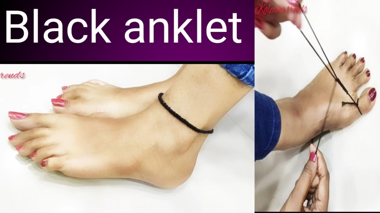 HOW TO MAKE BLACK THREAD ANKLET||DIY||దిష్టి దారం