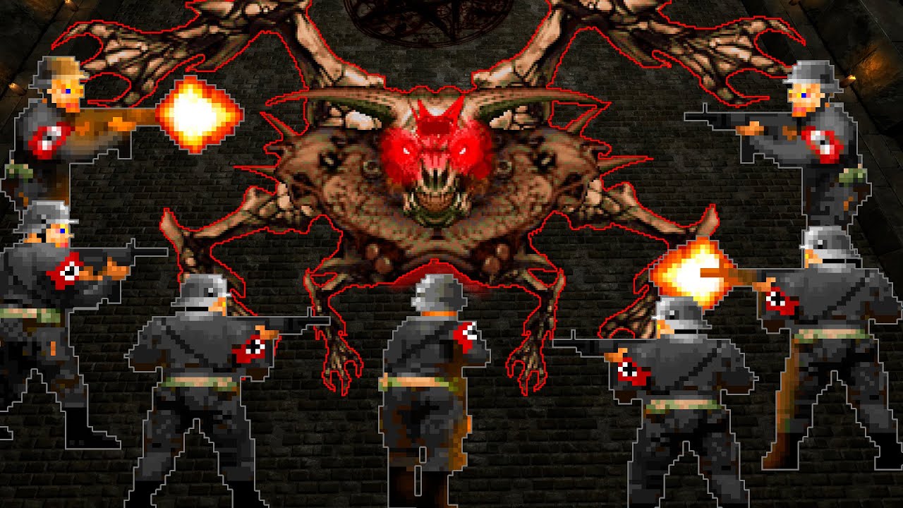 Icon of Sin (Gatekeeper) vs 1000 Nazi - BRUTAL DOOM Monster Infighting - Full HD Battles