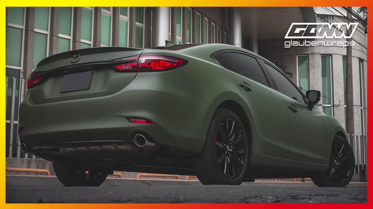 Mazda 6 Fullwrap Matte military green 3M 1080 & Chrome Delete / Glaubenwraps