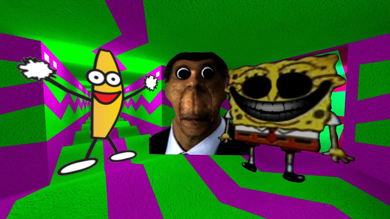 Banana Banana Banana And Obunga And Scary Spongebob Nextbot gmod
