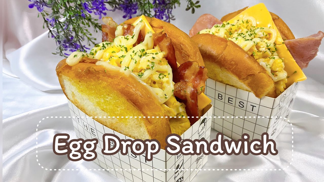 เเซนวิชไข่สไตล์เกาหลี เเบบง่ายๆ (EGG DROP) | JJ EAT LOVER