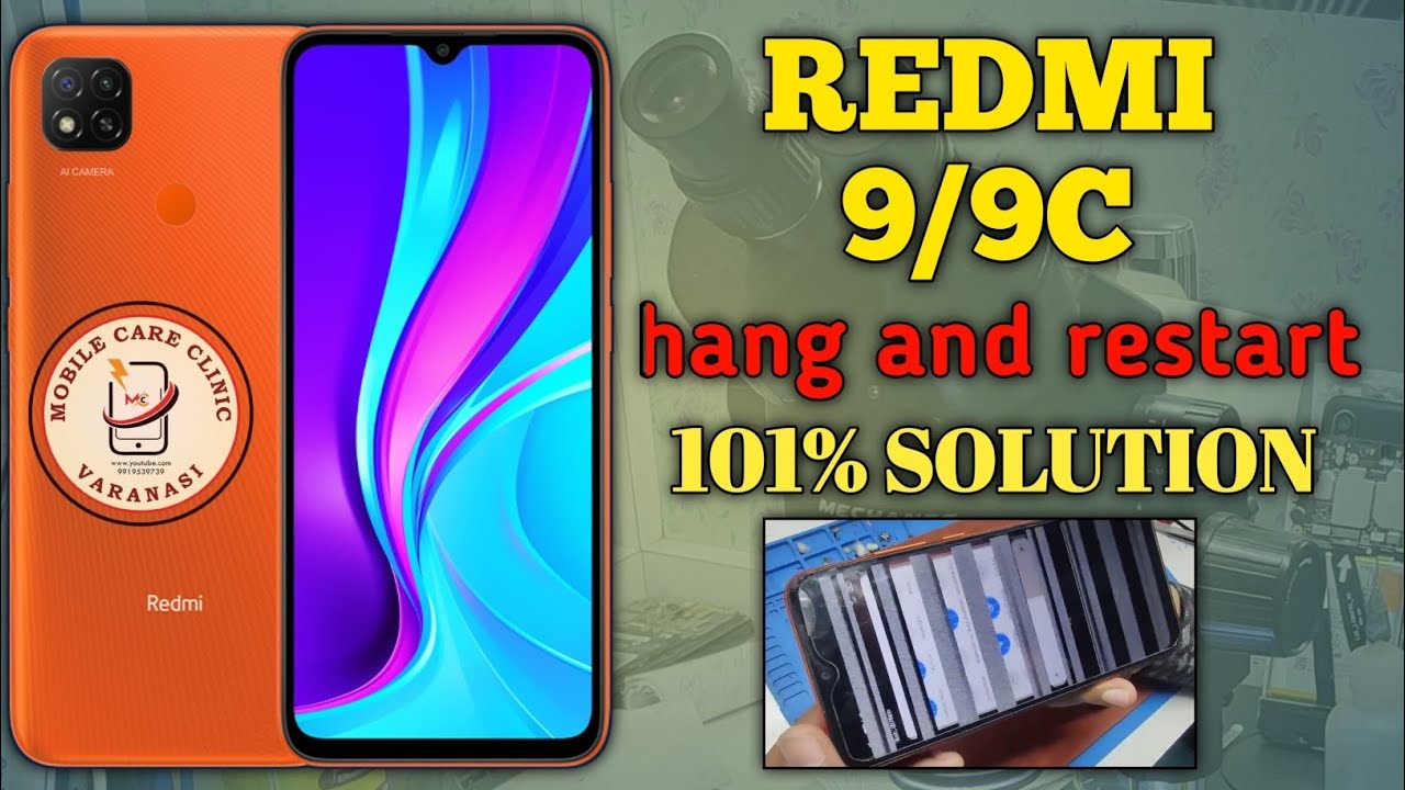 Redmi 9/9C hang and restart problem with horizontal lines | Redmi 9 hanging problem | Redmi 9 stuck