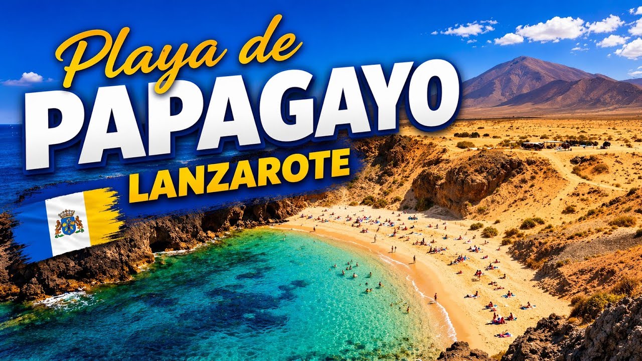Playa de Papagayo Lanzarote Stunning 4K Drone Fly Dji Mini 5 Pro Travel Canary Islands