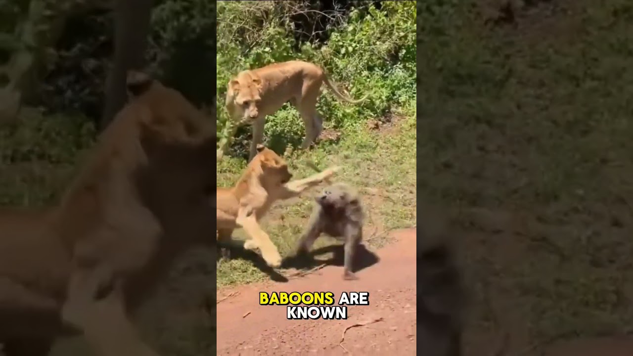 Lion vs Baboon: An intense clash of strength and survival!