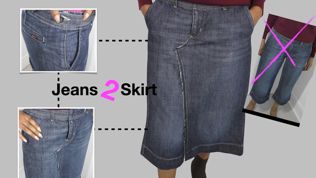 Transform Your Old Jeans into a Trendy Denim Wrap Skirt | DIY Refashion Tutorial