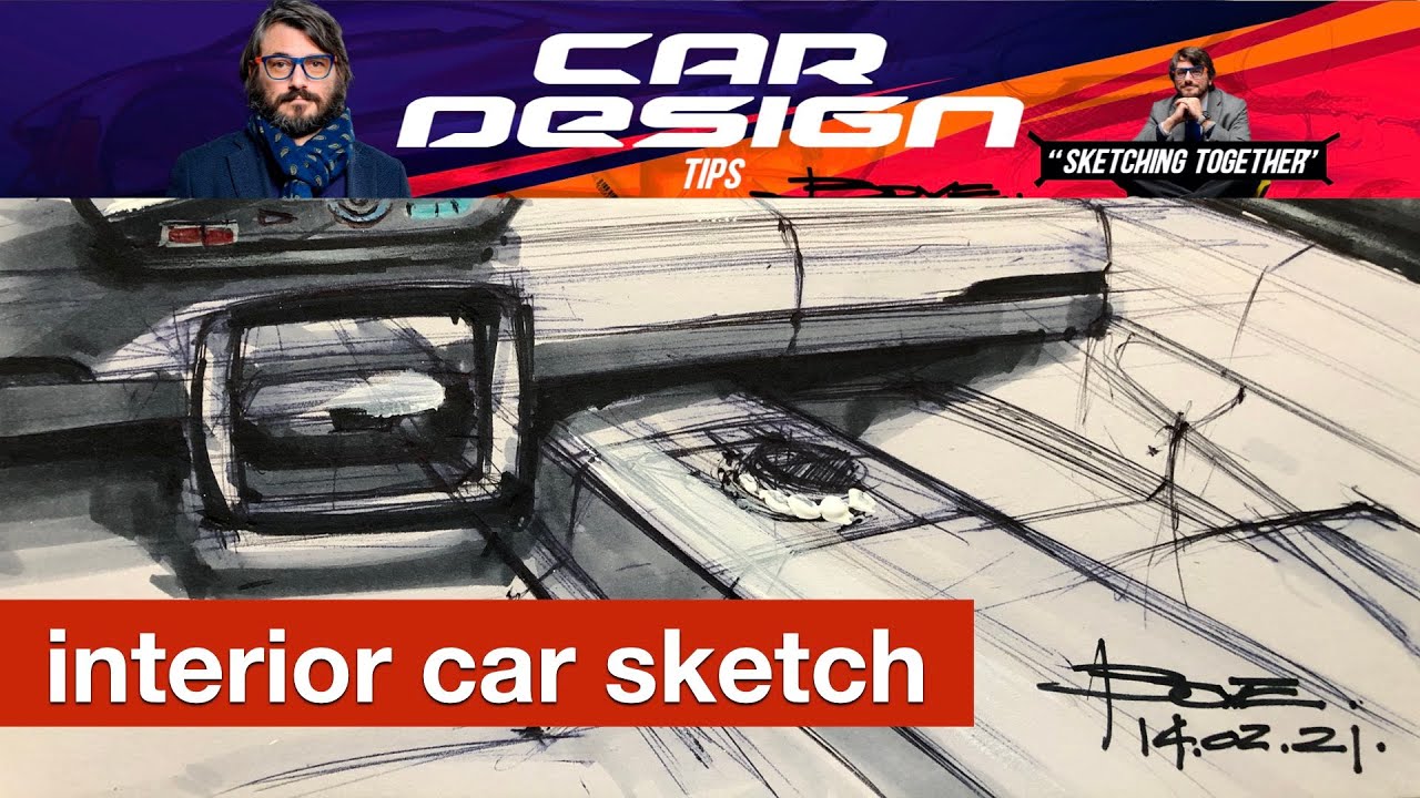 How to Draw a Car - Quick Interior Car Sketch by Luciano Bove