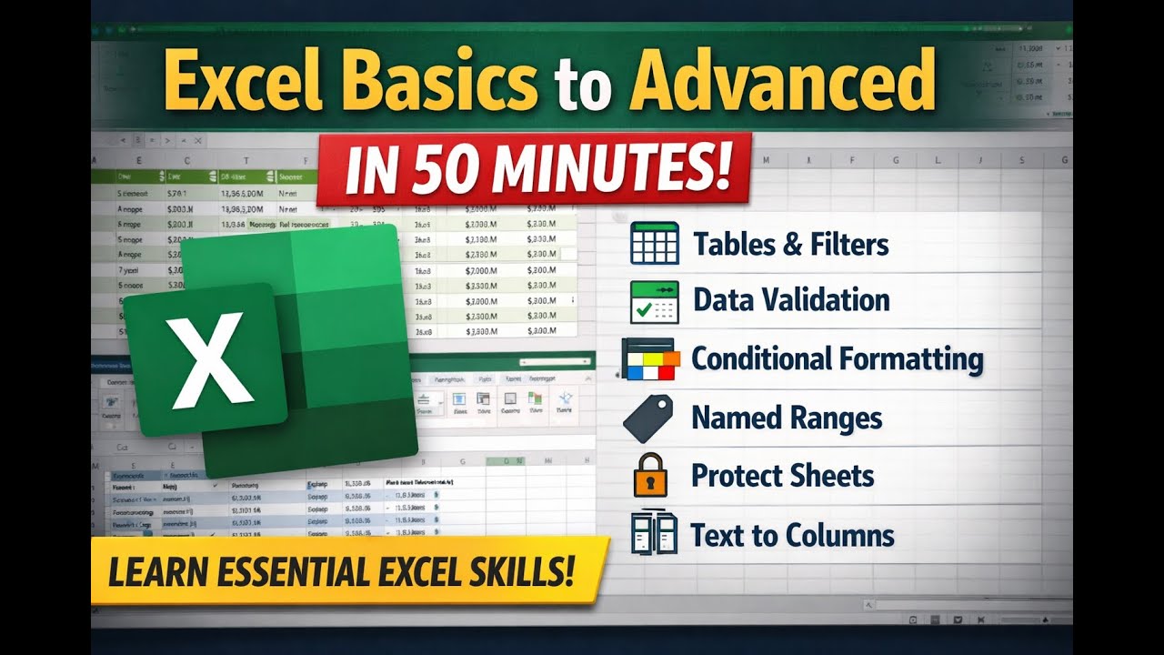 Topic 9: Excel Skills Everyone Must Learn | Tables, Dropdowns, Formatting & Protection
