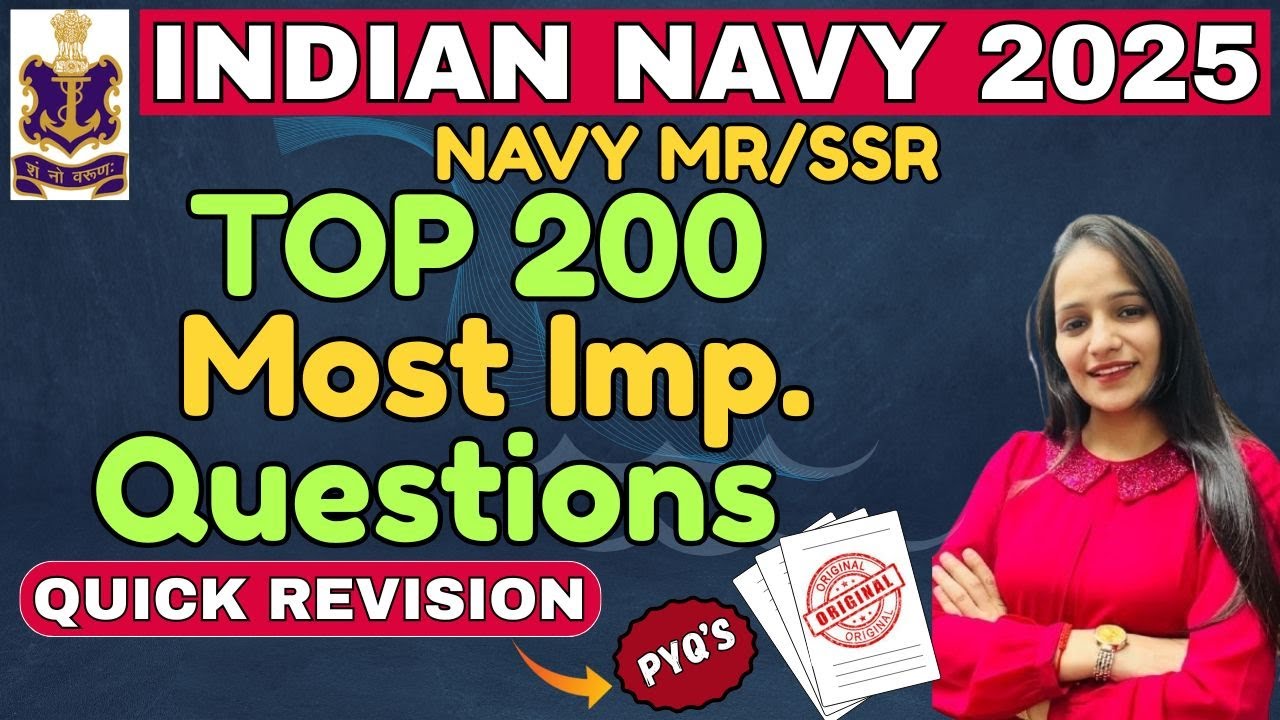 NAVY MR 2025 | NAVY MR SYLLABUS | PYQ'S | TOP 200 MOST IMP. QUESTIONS #ekchanakyavidyapeeth