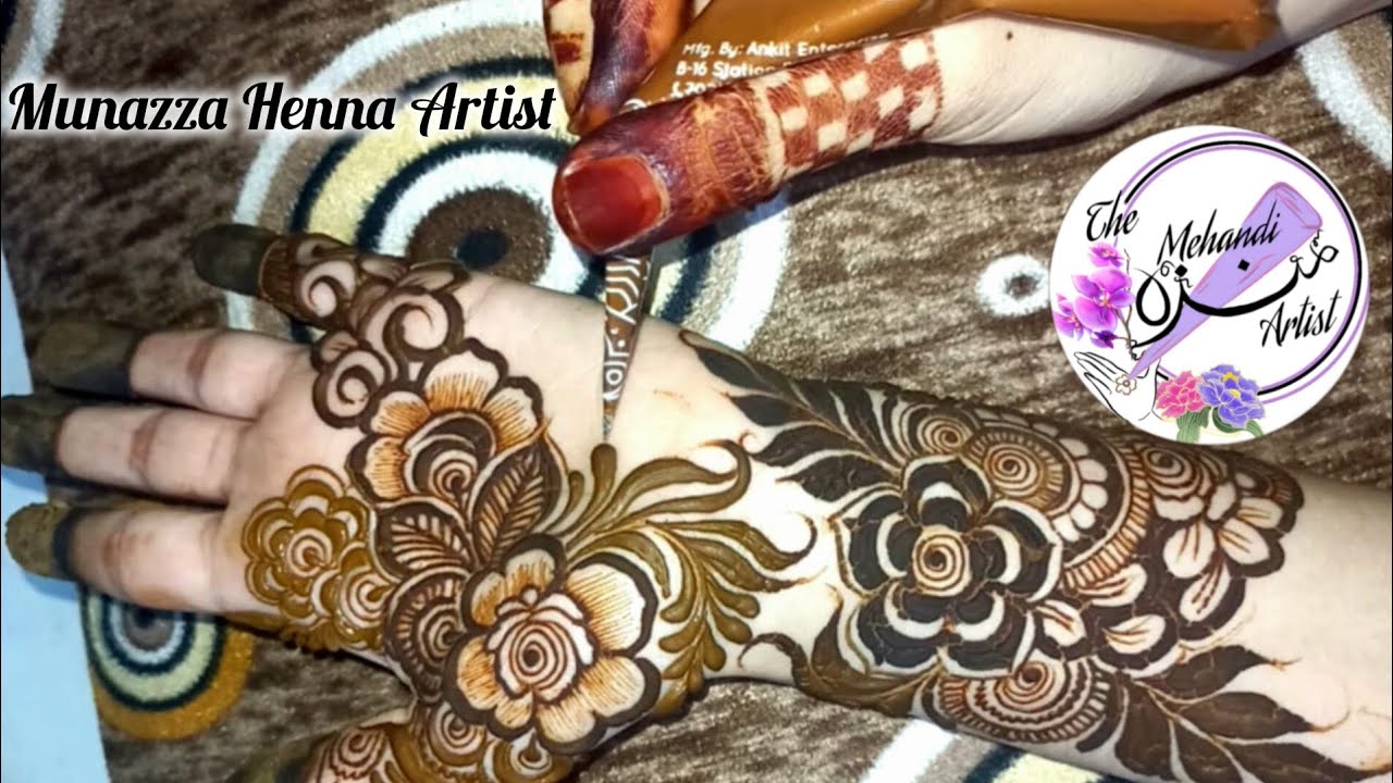 Beutiful latest Gulfy henna design for front hand #henna #mehndi #hennaartpassion #hennamehndiart