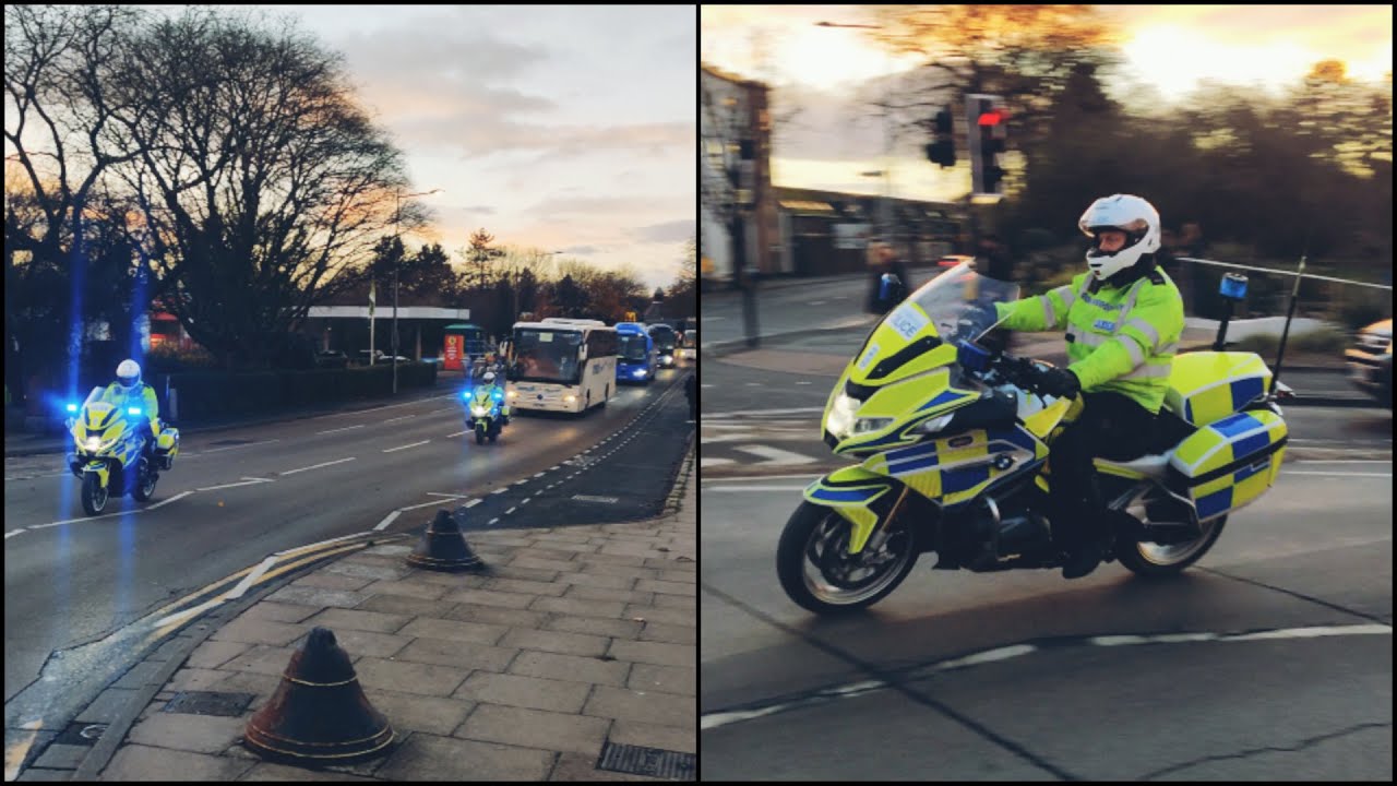 West Mercia Police Escort Numerous Coaches for the Worcester Victorian Christmas Fayre