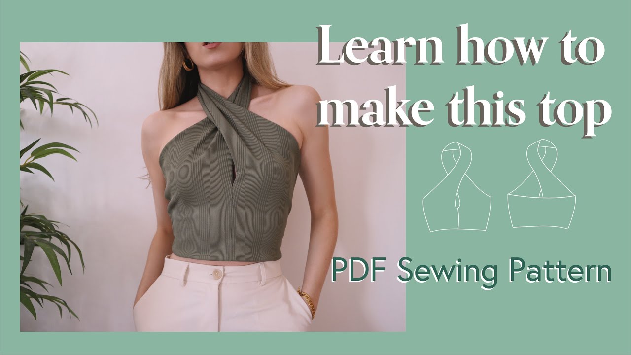 Twisted Halterneck Crop Top Easy Sewing Tutorial (Tia Pattern) // + Digital Pattern Instant Download