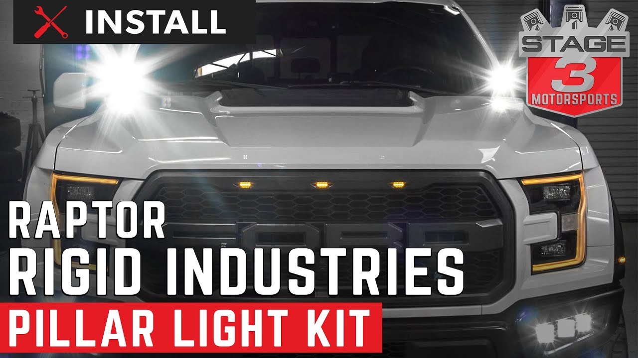 Установка комплекта для освещения столба Raptor Rigid Industries 2017–2019 гг.
