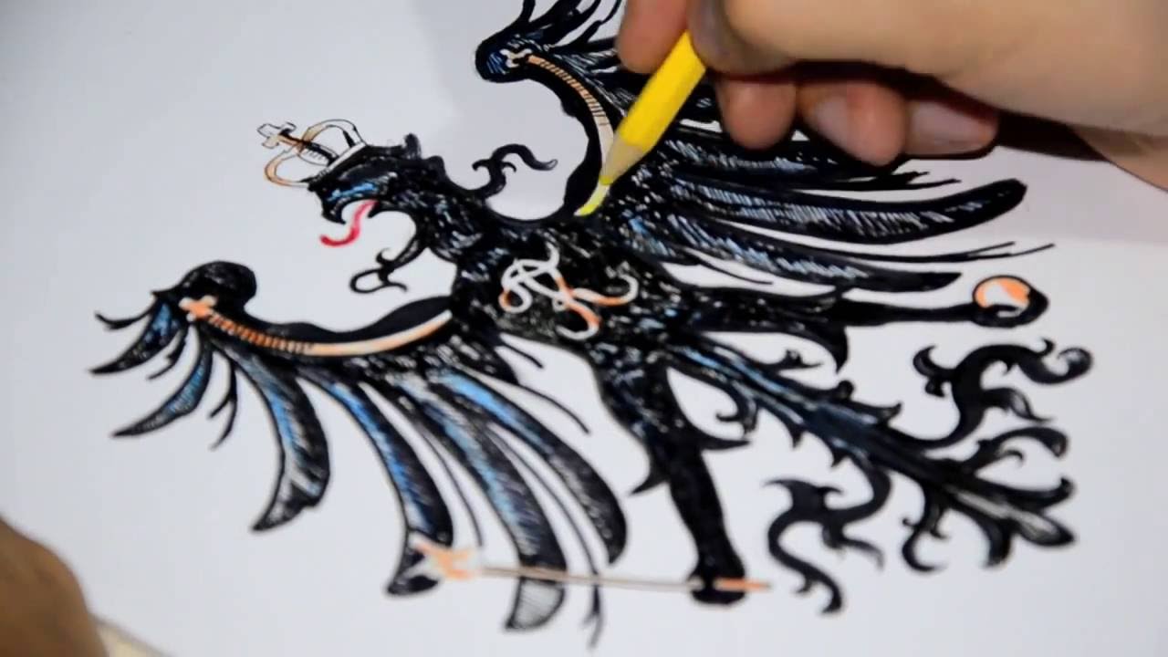 Prussian eagle heraldry speed drawing preußischem Adler