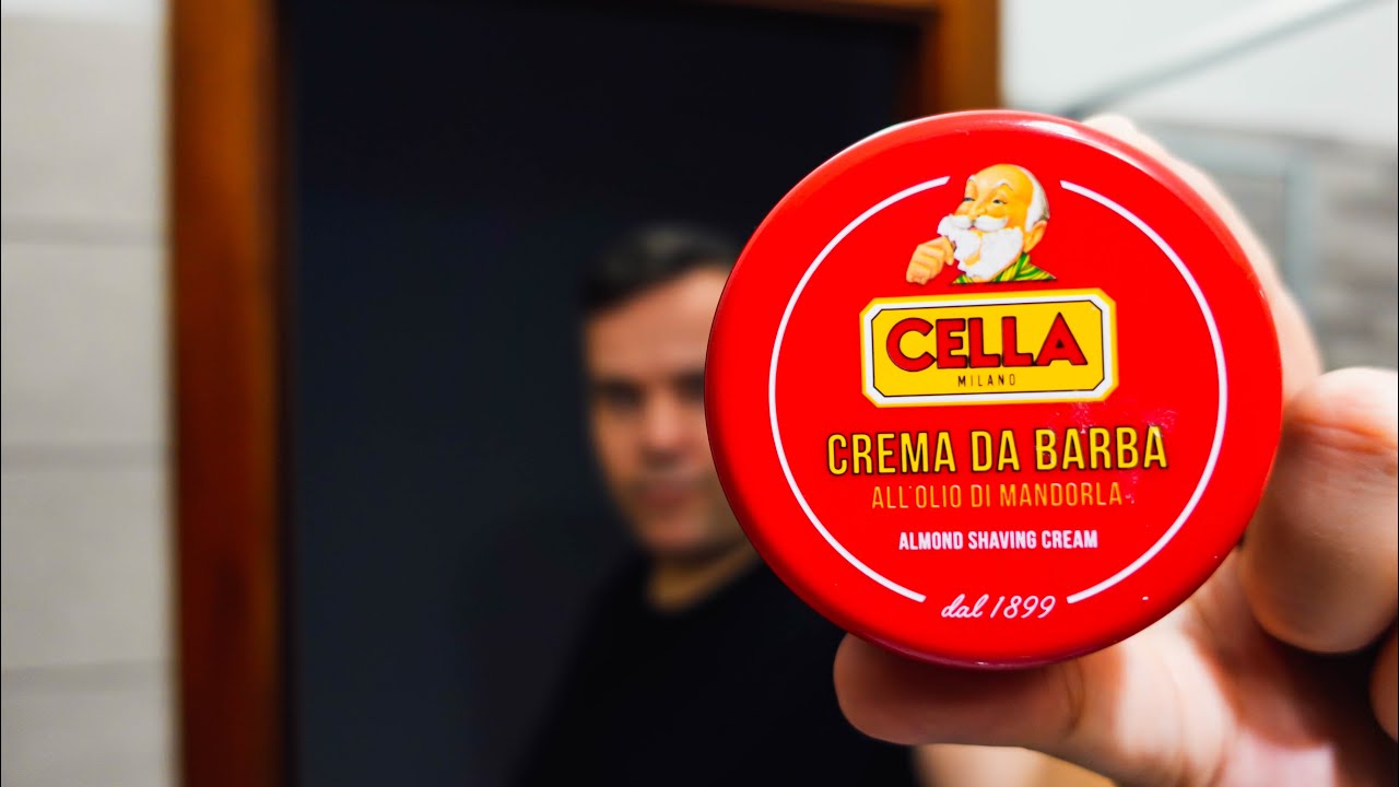 Sapone da barba CELLA - Linea Rossa con Rasoio di sicurezza Muhle R89 (Montaggio in Ciotola Scuttle)