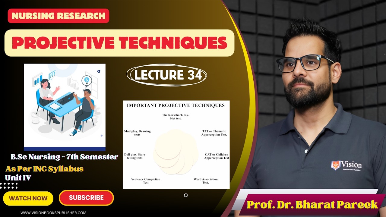 Projective Techniques | LEC 34 | NURSING RESEARCH | BSCN 7TH SEM | DR BHARAT PAREEK