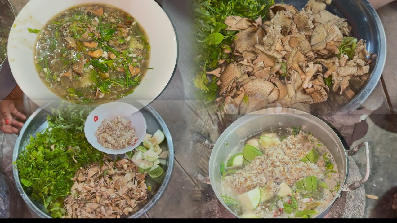 แกงเห็ดบดอ่อนใส่ผักหวานป่าใส่ไข่มดแดงแชบสุด😋