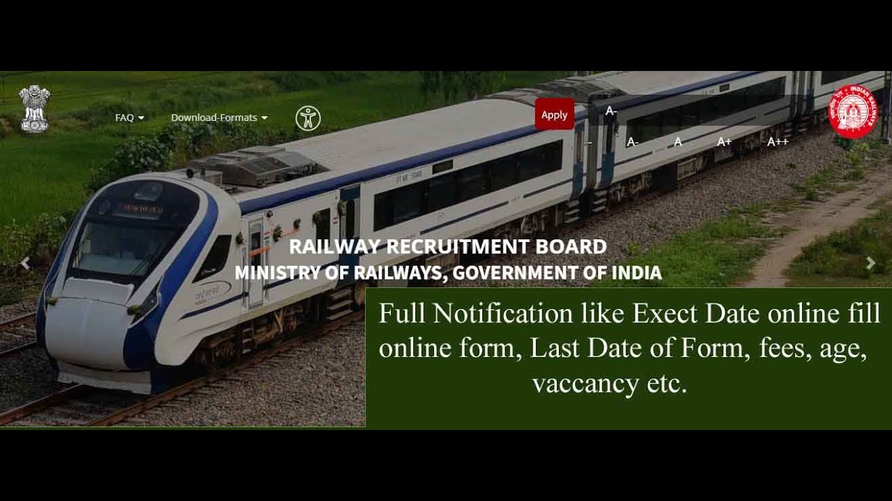 Railway RRB Ministerial and Isolated Post Online Form 2025 Notification