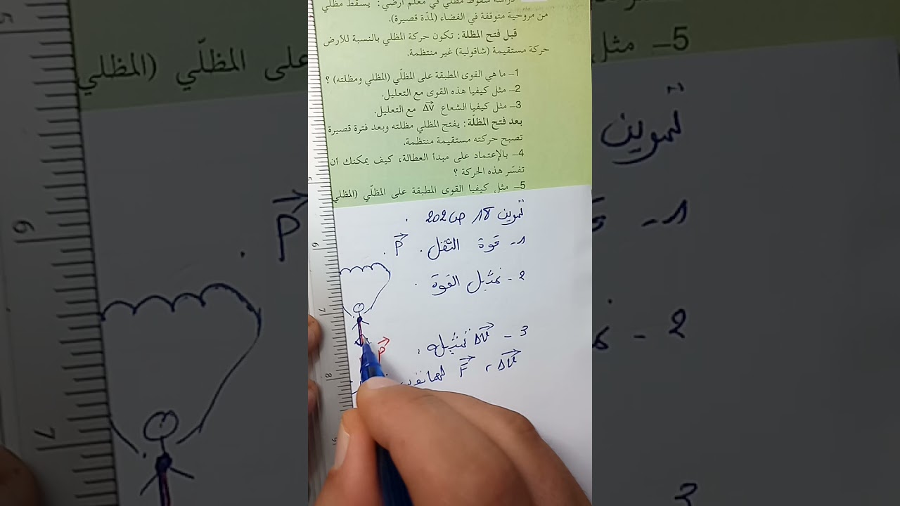 تمرين 18 صفحة 202 السنة اولى ثانوي||من كتاب المدرسي||  تقويم الوحدة:القوى والحركات المستقيمة