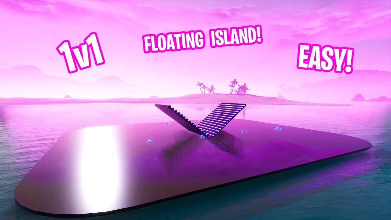 How to Make THE PINK FLOATING ISLAND 1v1 MAP/ARENA IN CREATIVE MODE! (EASY TO MAKE)