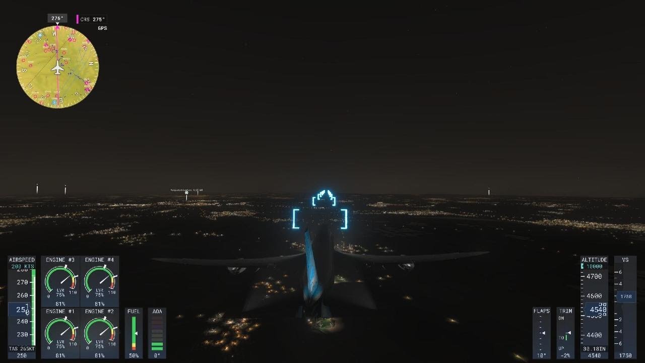 Microsoft Flight Simulator - Boeing 747-8.Munique/Paris. Sobrevoando Paris a noite.Enjoy the Flight!