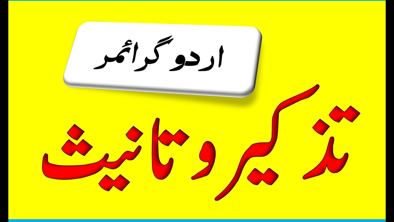 Tazkeer o Tanees urdu grammar تذکیروتانیث اردو گرائمر