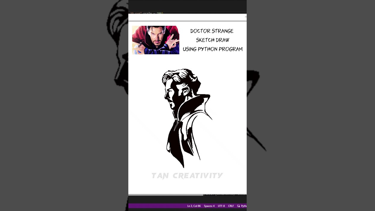 Doctor strange sketch draw using python 
