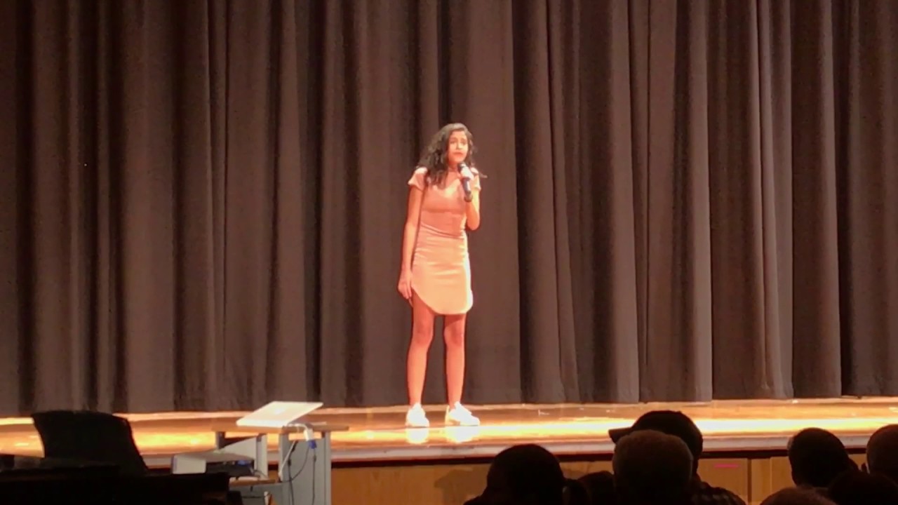 Kayla singing I Have Nothing - Whitney Houston cover at the Central Middle school talent show