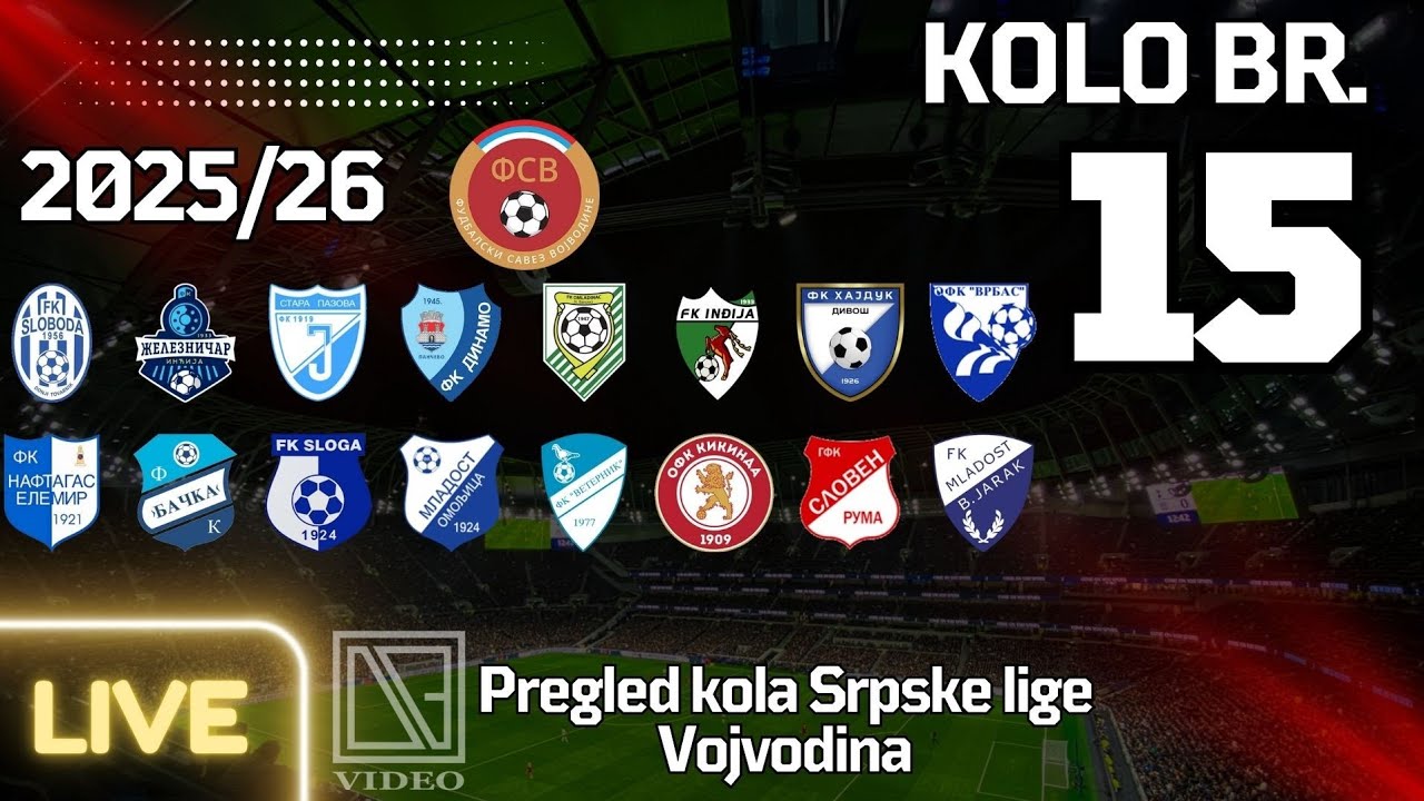 SLV: Pregled 15. kola Srpske lige Vojvodina (Livestream)
