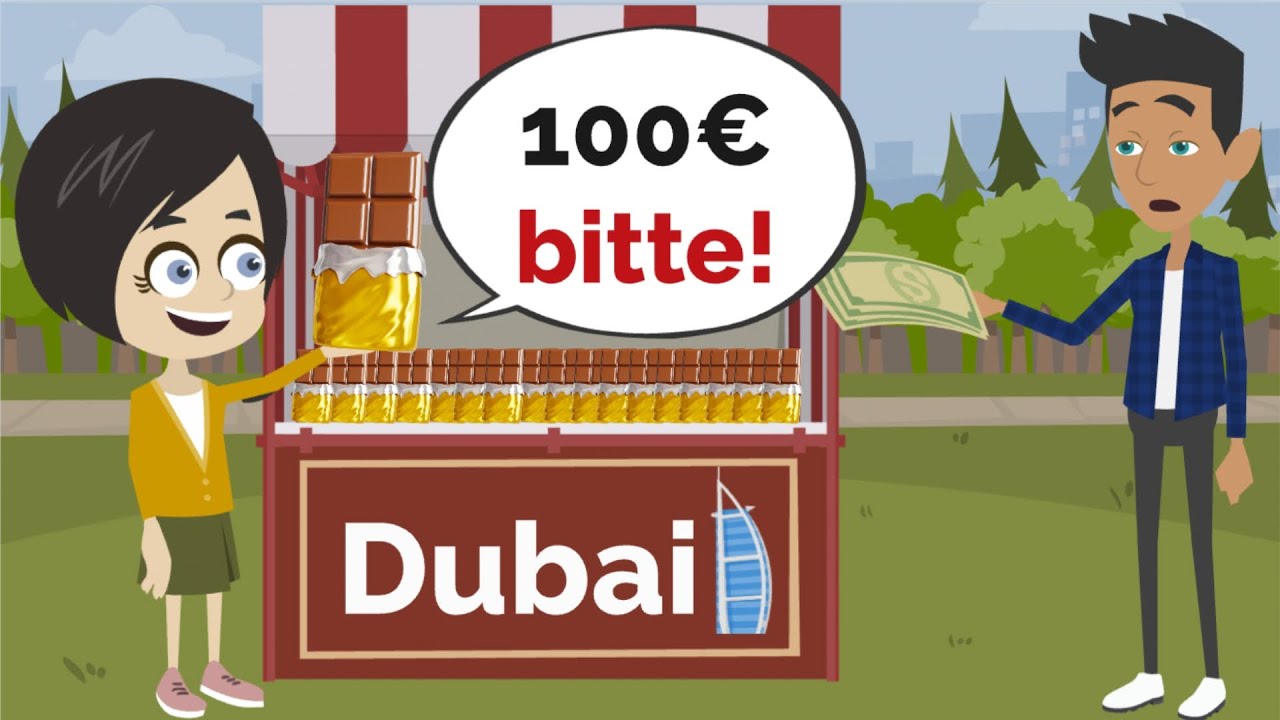 Lisa verkauft DUBAI SCHOKOLADE für 100€ | Deutsch lernen