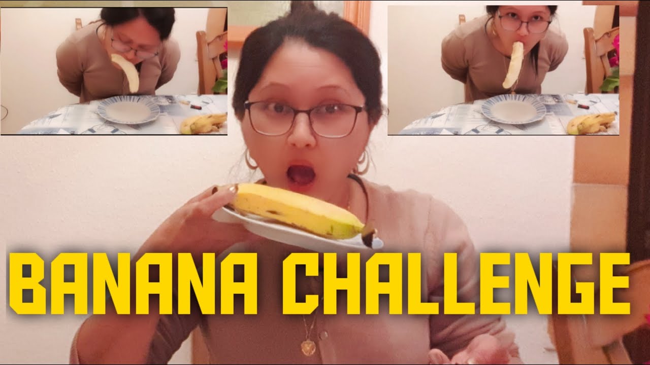 Banana Eating No Hands Challenge // Requested By a YT Friend
