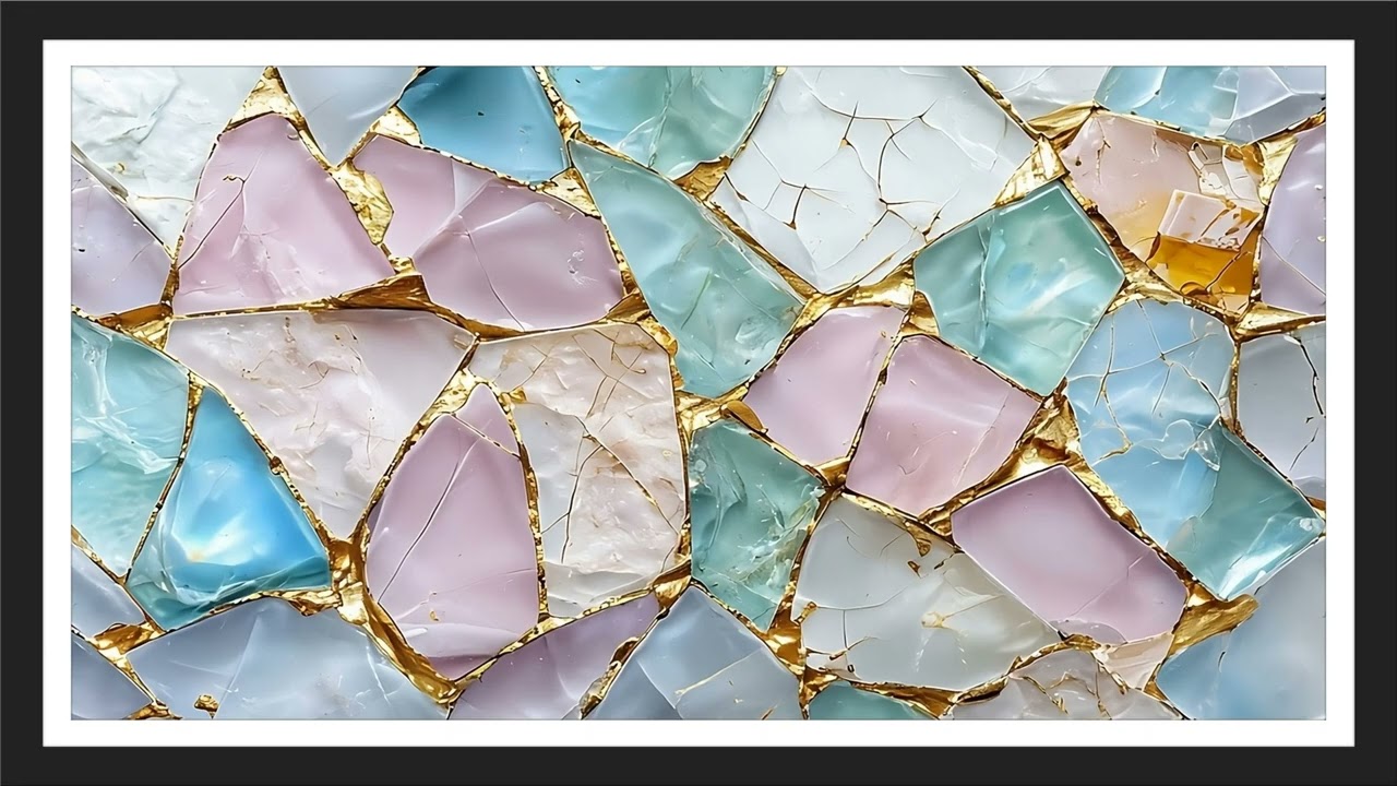 4K 9 Hour Vintage Abstract Mosaic TV Screensaver - No Sound, Decorative Wall Art