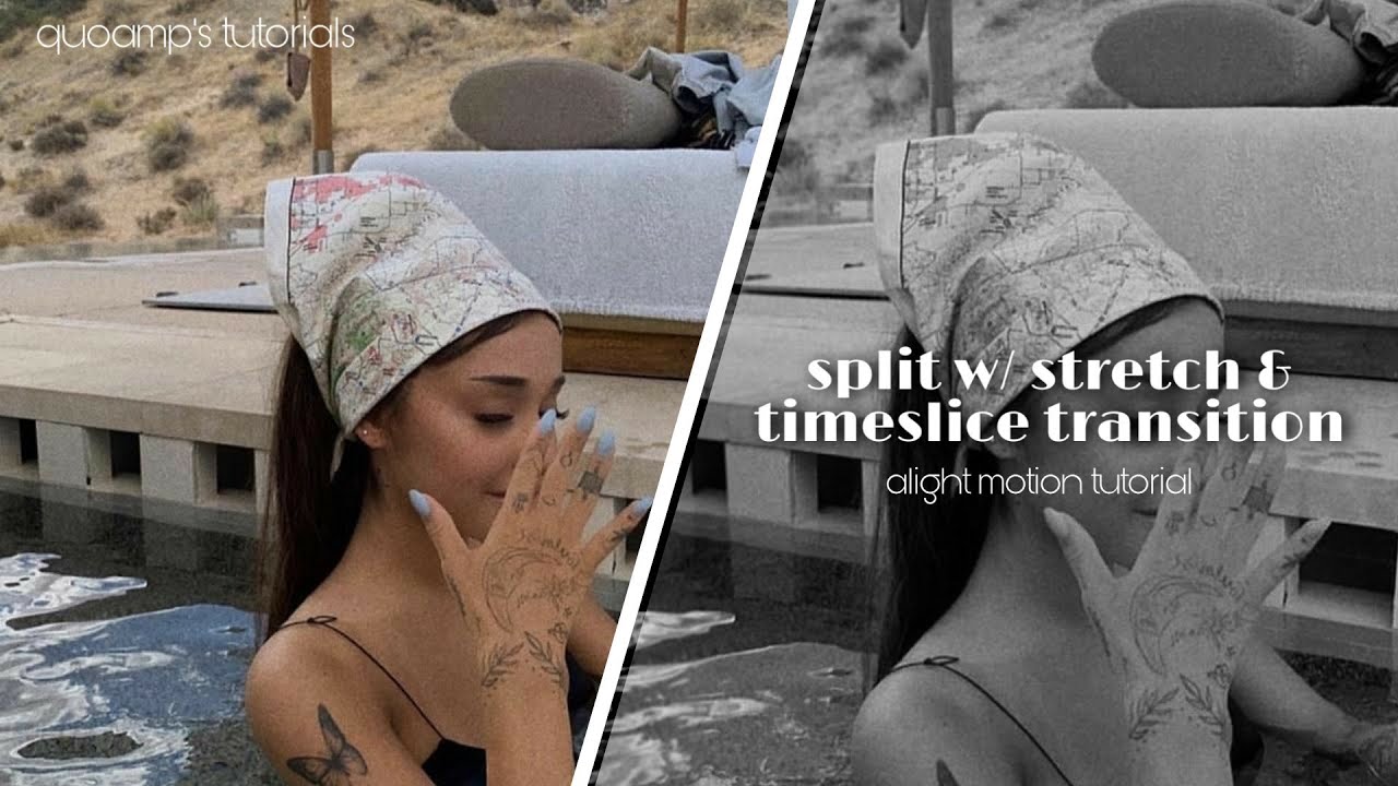 split w/ stretch & timeslice transition | alight motion tutorial | quoamp's tutorials