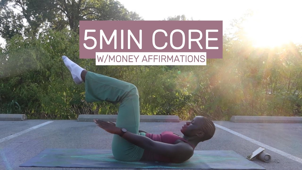 5 MIN QUICK HOME CORE WORKOUT // NO EQUIPMENT || MONEY AFFIRMATIONS