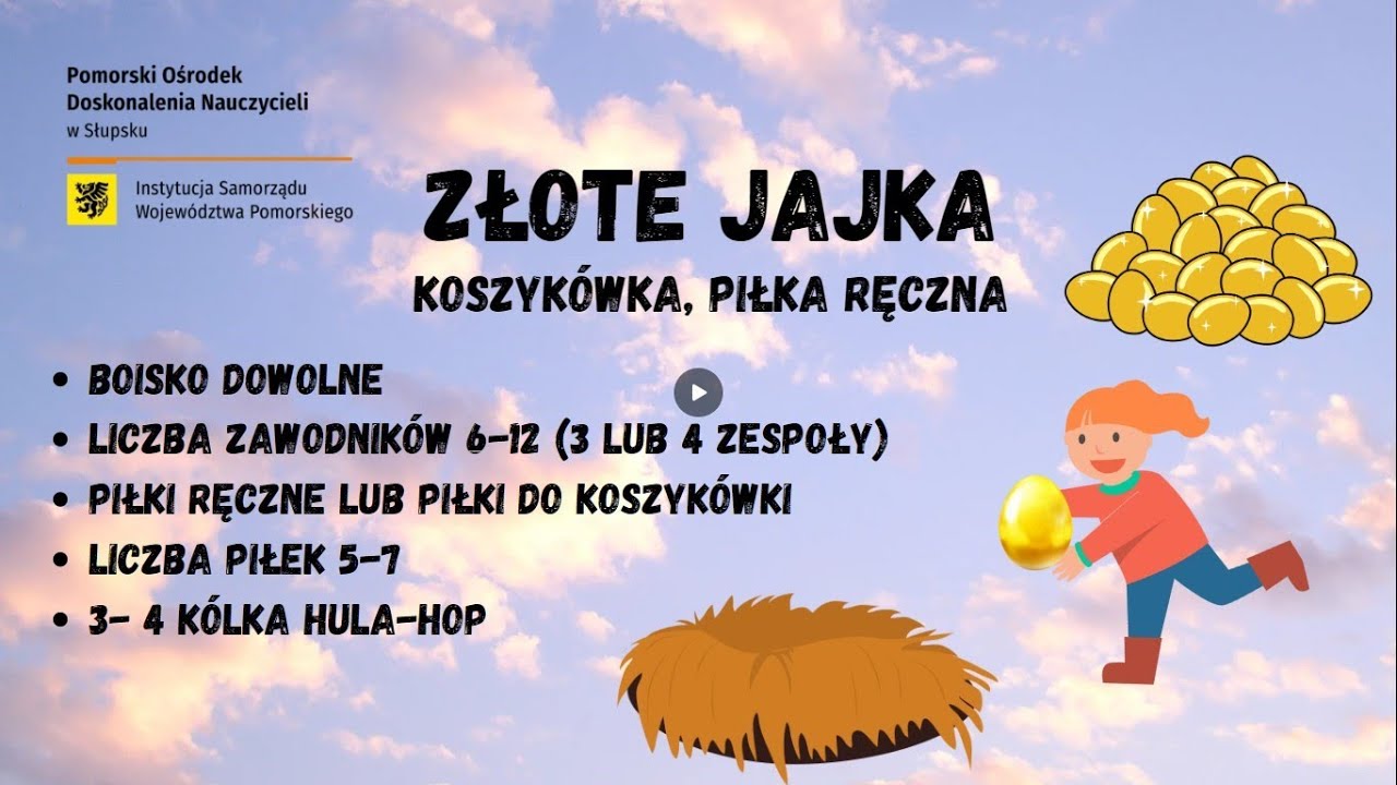 Gry i zabawy ruchowe: ZŁOTE JAJKA- zabawa z piłkami